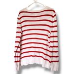 Liz Claiborne 100% Cotton Breathable Knit Striped Tie Sides Long Sleeve Pullover Photo 4