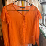 Naked Wardrobe  Orange Blouse with Button Detail Photo 0