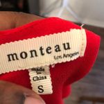 Solid red sleeveless tank shift dress with scalloped hem line Photo 2