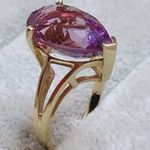 Amethyst 10k 10KT Pear Shaped  Gold Ring Sz 5.75 Photo 2