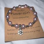 Flower Girl Stretch Pink Pear Bracelet and Message Card Photo 0