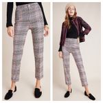 Anthropologie  Malcolm Plaid Tapered Trousers Size 10 High Rise Preppy Minimalist Photo 1