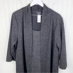Connected Apparel NEW Plus Size Dark Grey Ribbed Knit Dress Mock Jacket Size 20W Photo 2