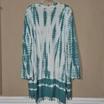 Soft Surroundings  Womens Green White Tie‎ Dye Open Front Cardigan Sweater 1X Photo 1