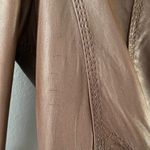 Moda International Brown Leather Jacket with Fur Trim Photo 10