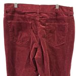 st. john's bay  Burgundy Corduroy Straight Leg 5 Pocket Hemmed Pants womens 14 Photo 4