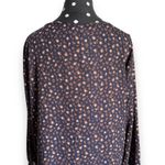 West Kei ‎ Womens Blouse Sz S Casiya Tie Front Navy Blue Leopard Print Stitch Fix Photo 6