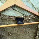 Vintage 90s Woven Short Dolman Sleeve Cardigan Brown Size L Photo 3