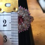 Natural Pink Garnet Pink Sapphire Sterling Silver Ring Photo 2