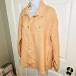 Lime Lush Andree Oversized Pearl Button Down Tweed Shacket Peach M Photo 5