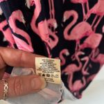 Simply Southern Dress S Navy Pink Flamingo Pom Pom Embroidered Bold Boho Chic Photo 8