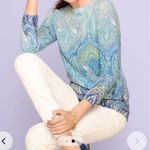 Talbots AUDREY 100%CASHMERE SWEATER - CALICO PAISLEY Sz Large Photo 0