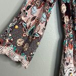 Xhilaration Romper Size S Long Sleeve Off Shoulder Crochet Trim Boho Floral Photo 4