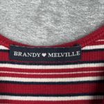 Brandy Melville Dress Womens Small Red White Fitted Body Con Jersey Streetwear Photo 5