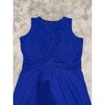 Talbots Women's Petite Dress 1X Blue Sleeveless Floral Hem Trim Casual & Office Photo 1