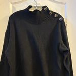 Anthropologie  Black Mock Neck Button Shoulder Sweater Size L Photo 1