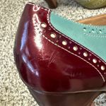 John Fluevog Brogued Lace-up Oxford Heel Blue Green Burgundy 11 Discontinued Photo 6