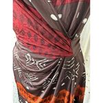Max Mara  Studio Japan Exclusive Geometric Faux Wrap Gathered Draped Midi Dress L Photo 2