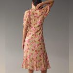 Anthropologie  Puff-Sleeve Ruched Mesh Midi Shirt Dress Photo 2