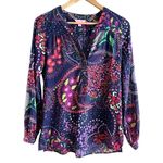 Lilly Pulitzer Garden Menagerie Providence Top Blouse Purple Red Florals, XS Photo 1