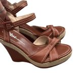 Blue Asphalt Y2k Shoes Womens Size 7.5 Wedge Sandals Espadrille Strappy Platform Brown Photo 0