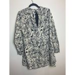 Paper Crane Black White Floral Tunic Dress Size Medium M Floral Classic Preppy Photo 4