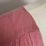 Lane Bryant Top Tunic Faux Wrap Flutter Sleeve Shimmery Metallic Pink Gold Photo 3