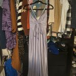 Jump  Apparel Light Lilac Floor Length Prom Dress with a Thigh High Slit Photo 2