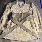 Marciano  Beige and Chocolate 100% Leather Trench Coat Photo 0