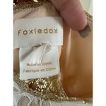 Anthropologie Foxiedox Metallic Gold Lace Overlay Eyelash Hem Lined Maxi Dress L Photo 4
