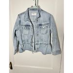 Kancan Light Wash Peplum Denim Jean Jacket Women's Size Large Blue Photo 1