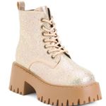 AZALEA WANG Jekyll Gold Tone Rhinestone Ankle Boots size 10 Photo 0