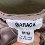 Garage Taupe Grey Satin Tie Front Slitted Spaghetti Strap Mini Slip Dress Size M Photo 3