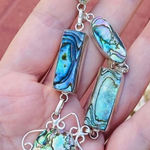 Abalone Sterling Silver Boho Necklace Blue Photo 0