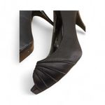 White House | Black Market  Black Peep Toe Heels size 7.5 Elegant Satin Dressy Photo 4