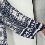 Beach Lunch Lounge flowy notch neck blouse size XL abstract bohemian White blue Photo 7