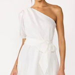 Nine West Womens  One-Shoulder Fit & Flare White Tie Waist Spring Dress - Sz M Photo 0