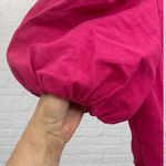 Marc New York Linen Cropped Top Size M Hot Pink Puff Sleeve Photo 9