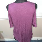 West Coast Love Cold Shoulder Plum Cross Front Blouse Photo 3