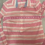 J.Crew  Pink and White Striped Popover Half Button Down Long Sleeve Shirt, Size 2 Photo 9