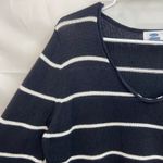 Old Navy Old Navy women's black white striped v-neck knit cotton blend sweater casual L Photo 1