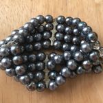 Faux Gray Pearl Stretch Bracelet 4 Stand Vintage Photo 7