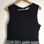 Calvin Klein Black and Houndstooth Sleeveless Knit Mini Sweater Dress L Photo 3