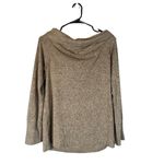 Sinuous Beige Cowl Wide Neck Long Sleeve Split Sides Knit Sweater Women Sz S Photo 1