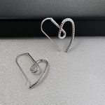 Love Heart Stud Earrings for Women Silver Photo 2