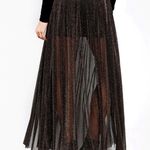 Urban Outfitters KIMCHI BLUE black mesh glitter sparkle maxi skirt size small Photo 1