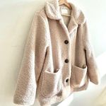 Oak + Fort Oversized Teddy Sherpa Jacket Coat Button-down Beige Photo 3