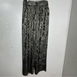 BCBGMAXAZRIA  Wide‎ Leg Metallic Foil Belted Pants Size Medium Photo 5