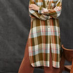 Anthropologie  Pilcro Side-Slit Maxi Tunic Button Down Large C20 Photo 0