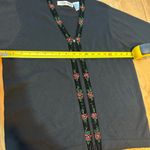 Victoria Jones  Beaded Black Christmas Layered Cardigan Medium Vintage Sweater Photo 6